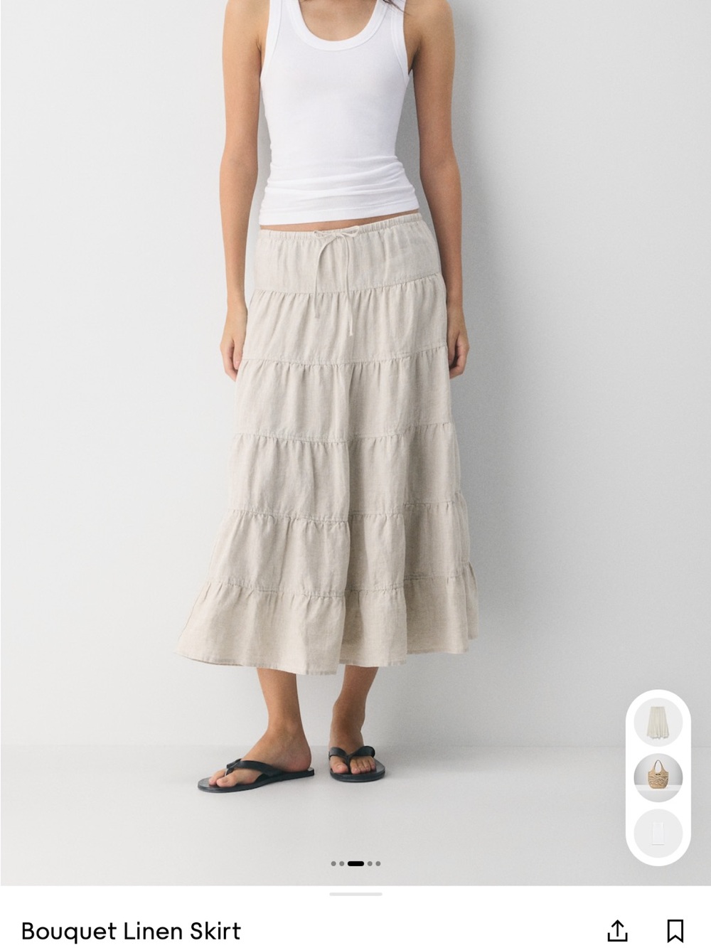 Aritzia Tiered Maxi Skirt in ecru- only worn once! - Picture 3 of 6